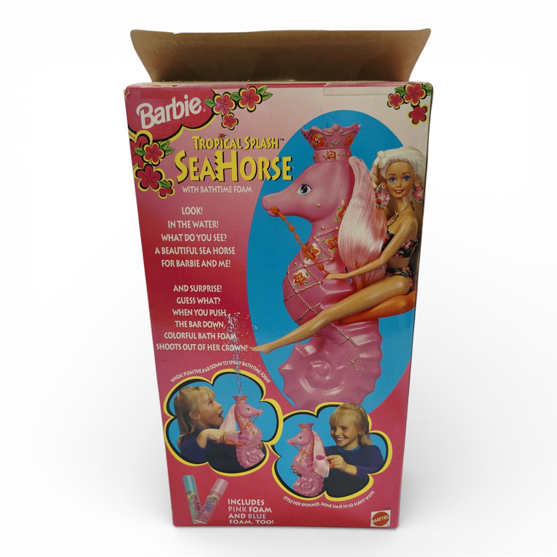 Vintage 1990s doll pet. Tropical Splash. Seahorse. Back view.