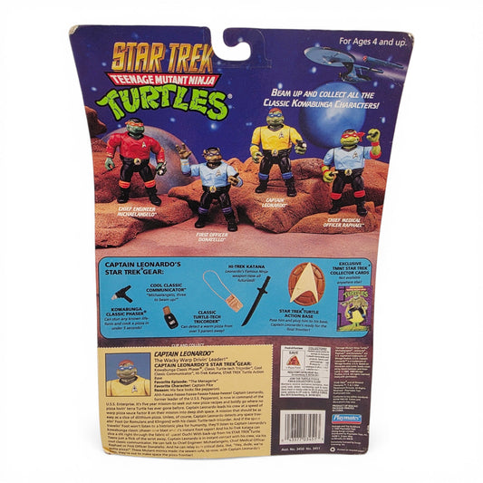 1994 Teenage Mutant Ninja Turtles Star Trek TMNT - Captain Leonardo Leonardo action figure — Back view
