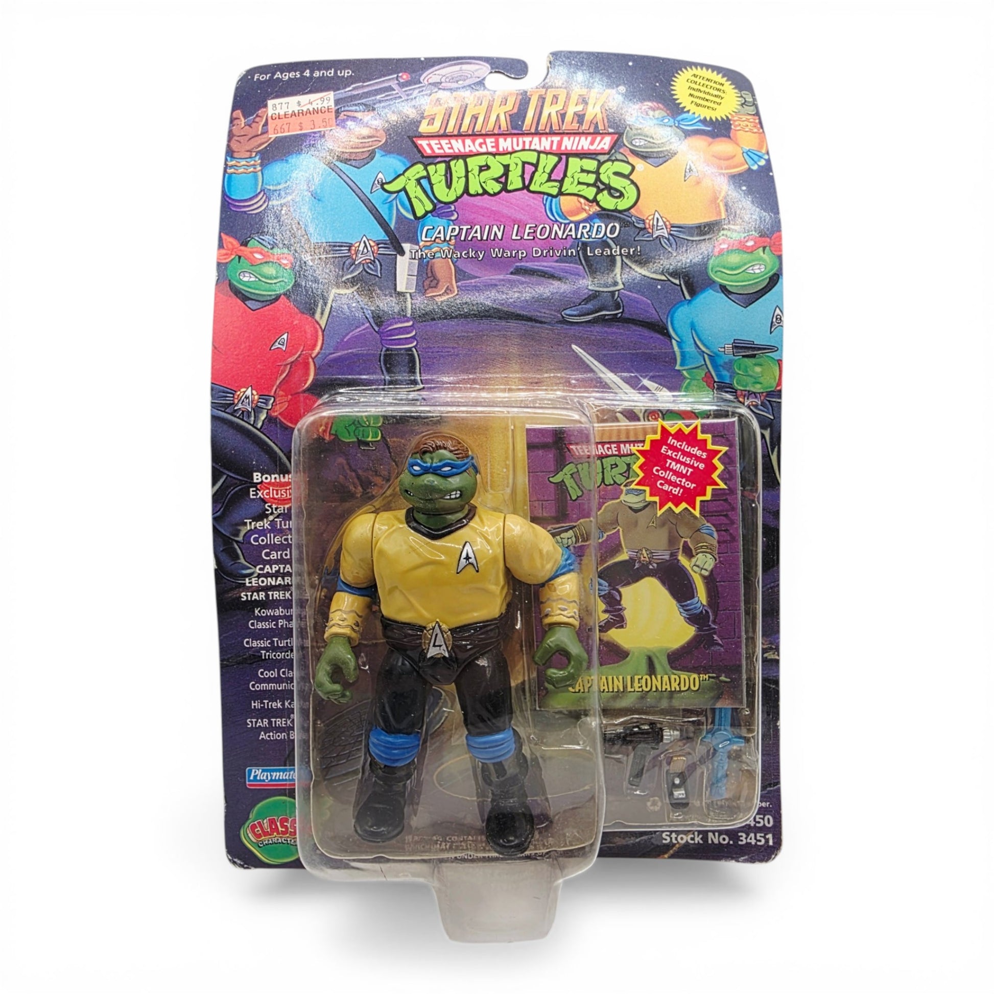 1994 Teenage Mutant Ninja Turtles Star Trek TMNT - Captain Leonardo Leonardo action figure — Front view
