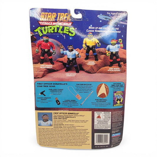 1994 Teenage Mutant Ninja Turtles Star Trek TMNT - First Officer Spock Donatello action figure — Back view