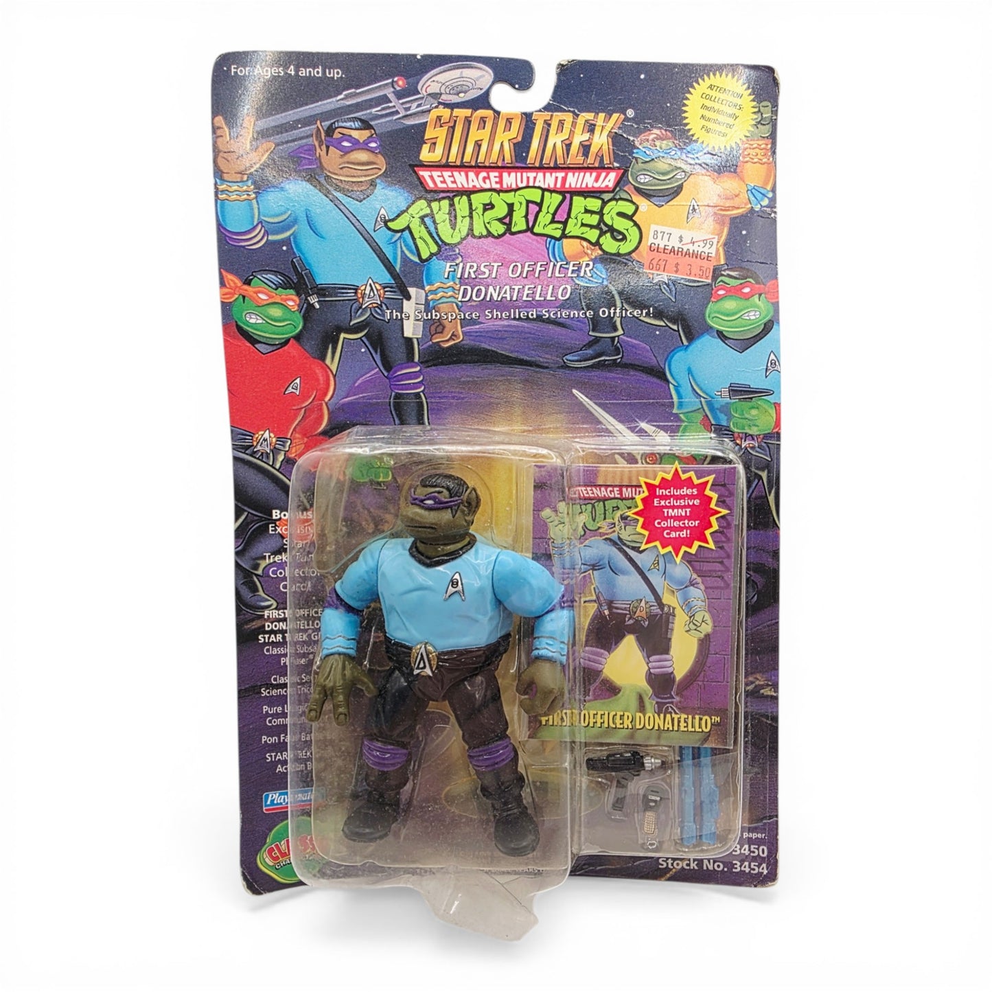 1994 Teenage Mutant Ninja Turtles Star Trek TMNT - First Officer Spock Donatello action figure — Front view