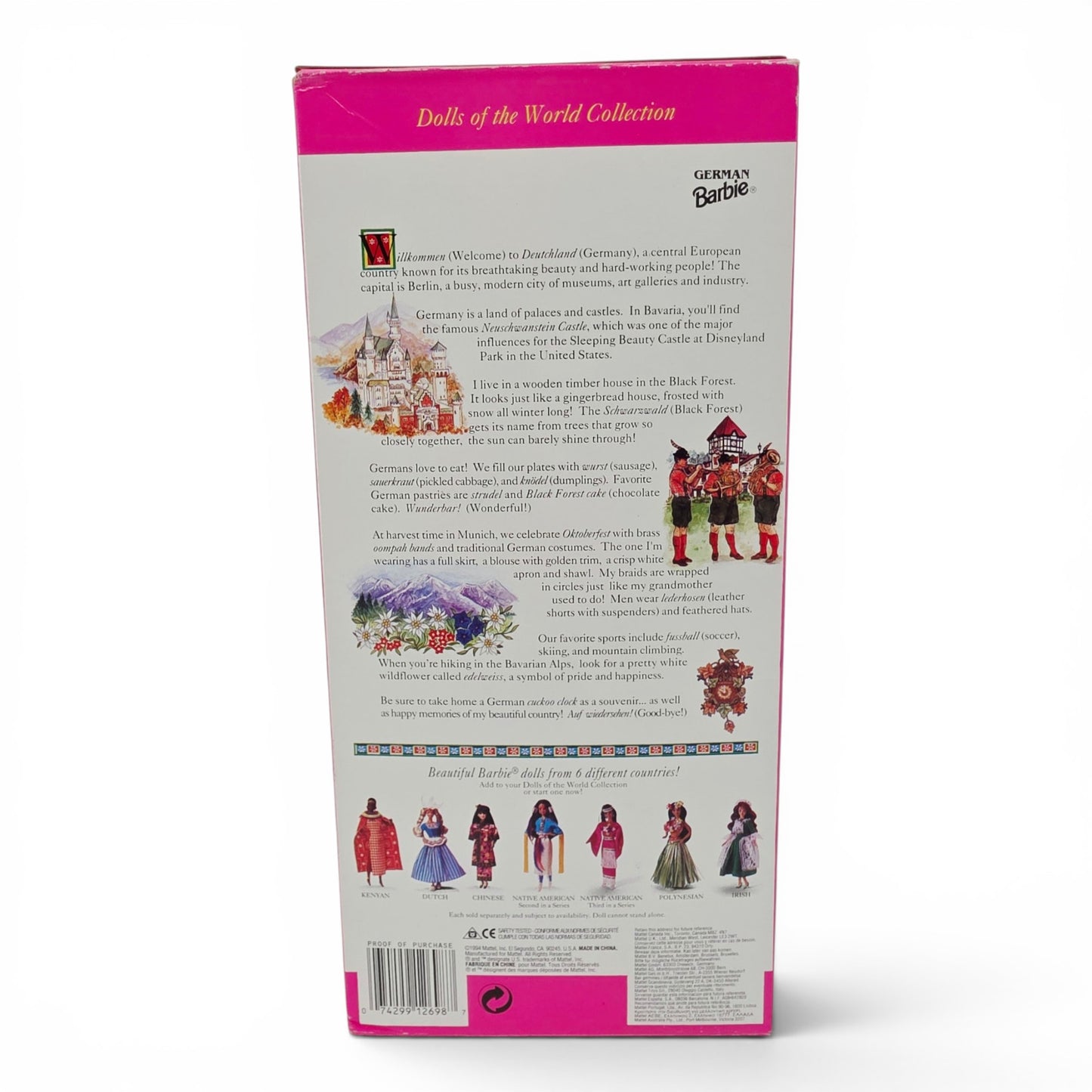 1995 Barbie Dolls of the World German doll — Back view