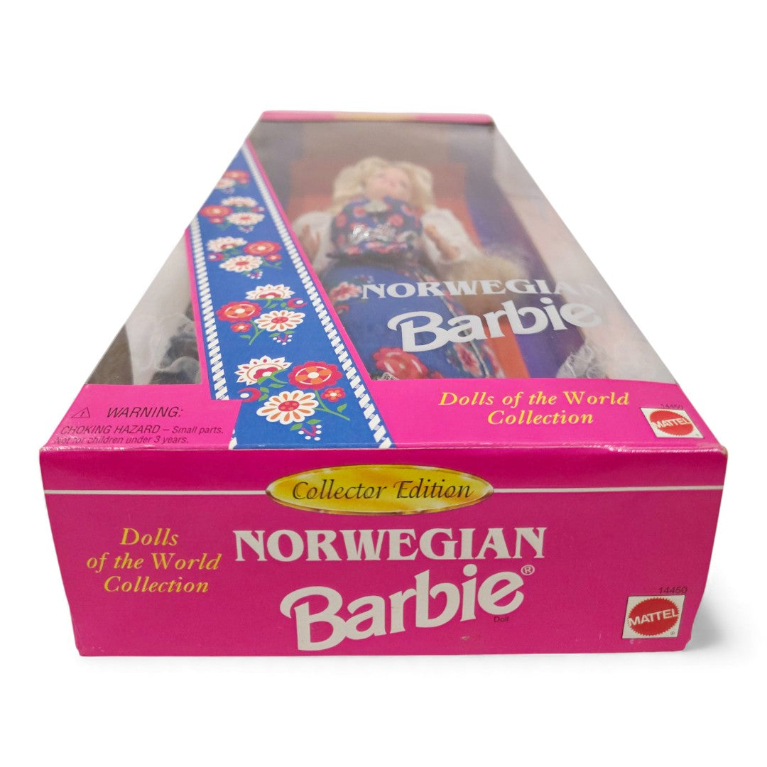 Vintage 1990s doll. Dolls of the World. Norwegian Barbie. Bottom view.