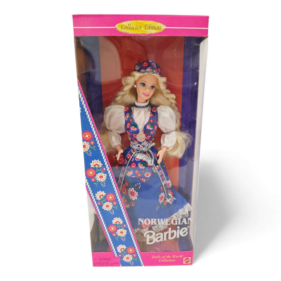 Vintage 1990s doll. Dolls of the World. Norwegian Barbie. Front view.