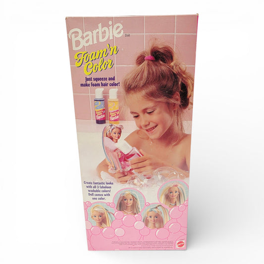 1995 Barbie Foam n Color (Pink) doll — Back view