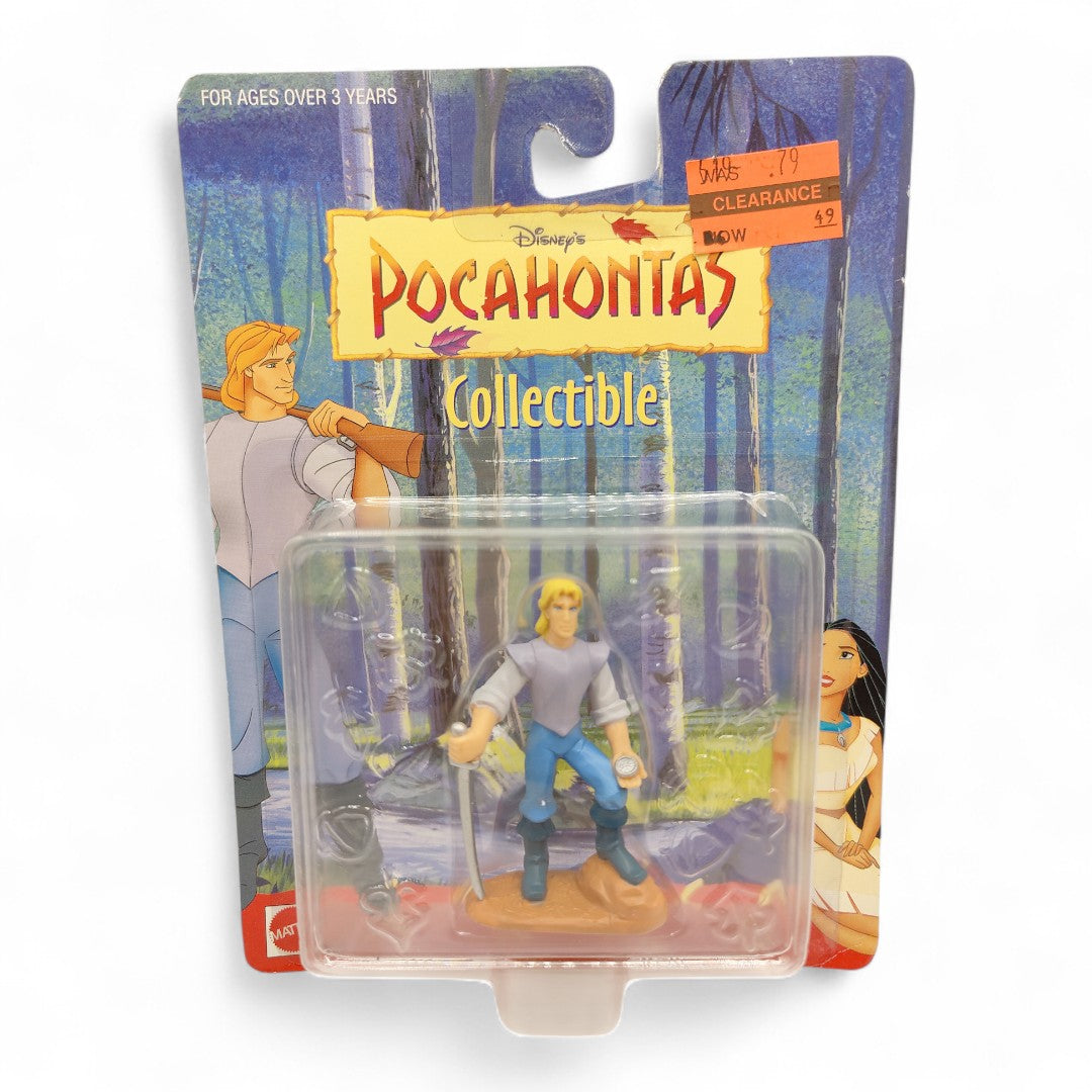 Vintage 1990s action figure. Pocahontas. John Smith. 3" Figure. Front view.