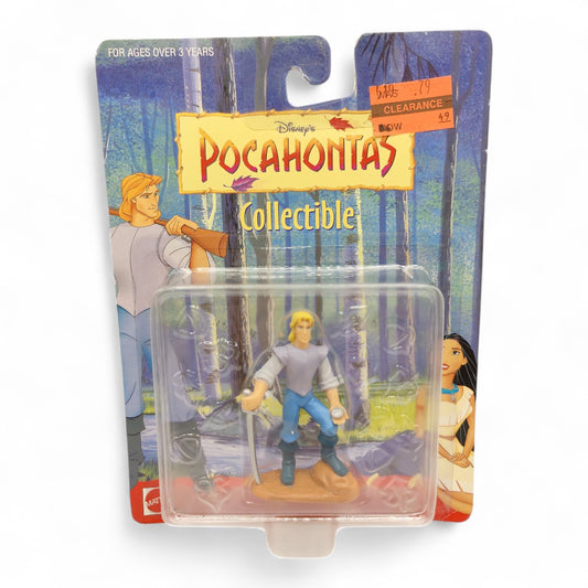Vintage 1990s action figure. Pocahontas. John Smith. 3" Figure. Front view.