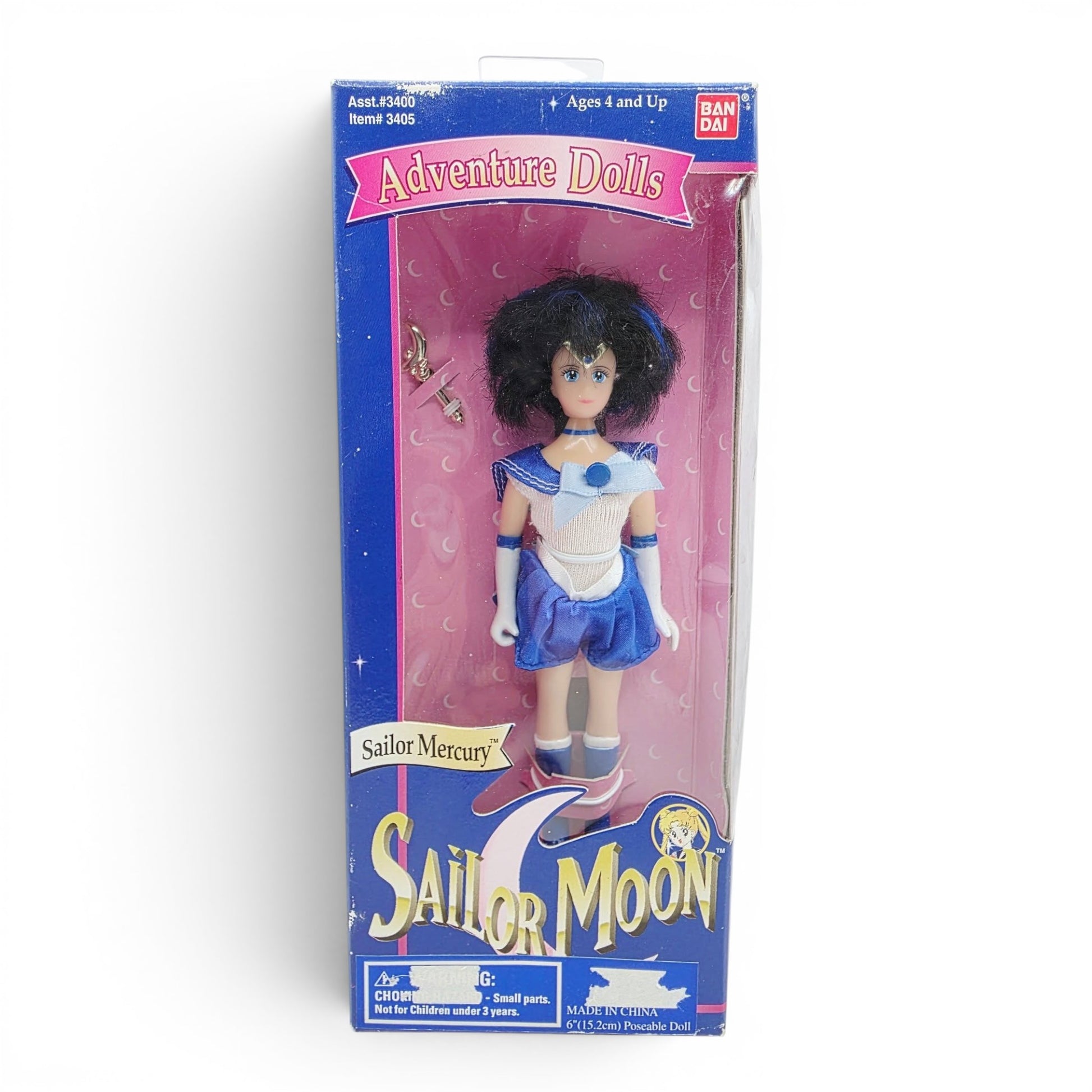 1995 Sailor Moon Adventure Dolls Sailor Mercury doll — Front view