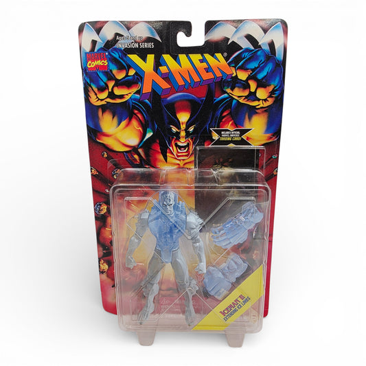 Vintage 1990s action figure. X-Men: Invasion Series. Iceman II. Extending Limbs! 5". Front view.