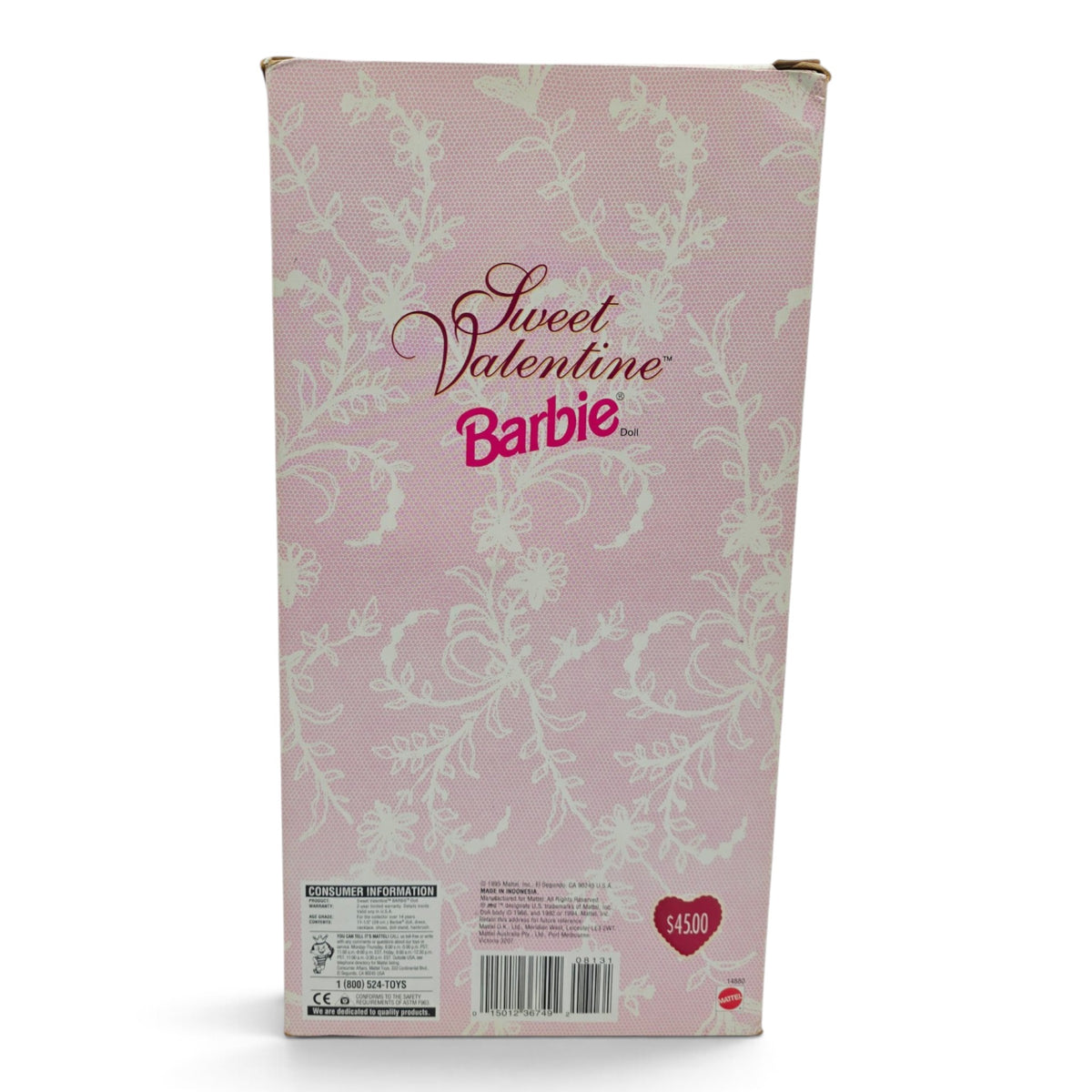 1996 Barbie Be My Valentine Collector Series Sweet Valentine Back view