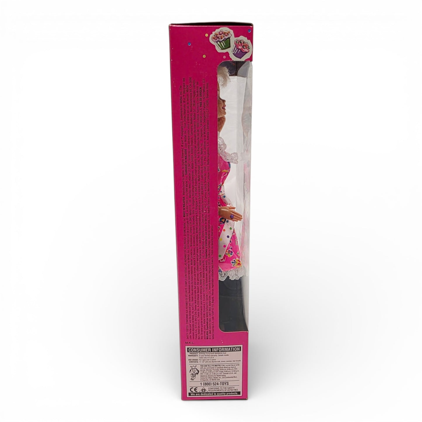 1996 Barbie Birthday Surprise doll — Left side