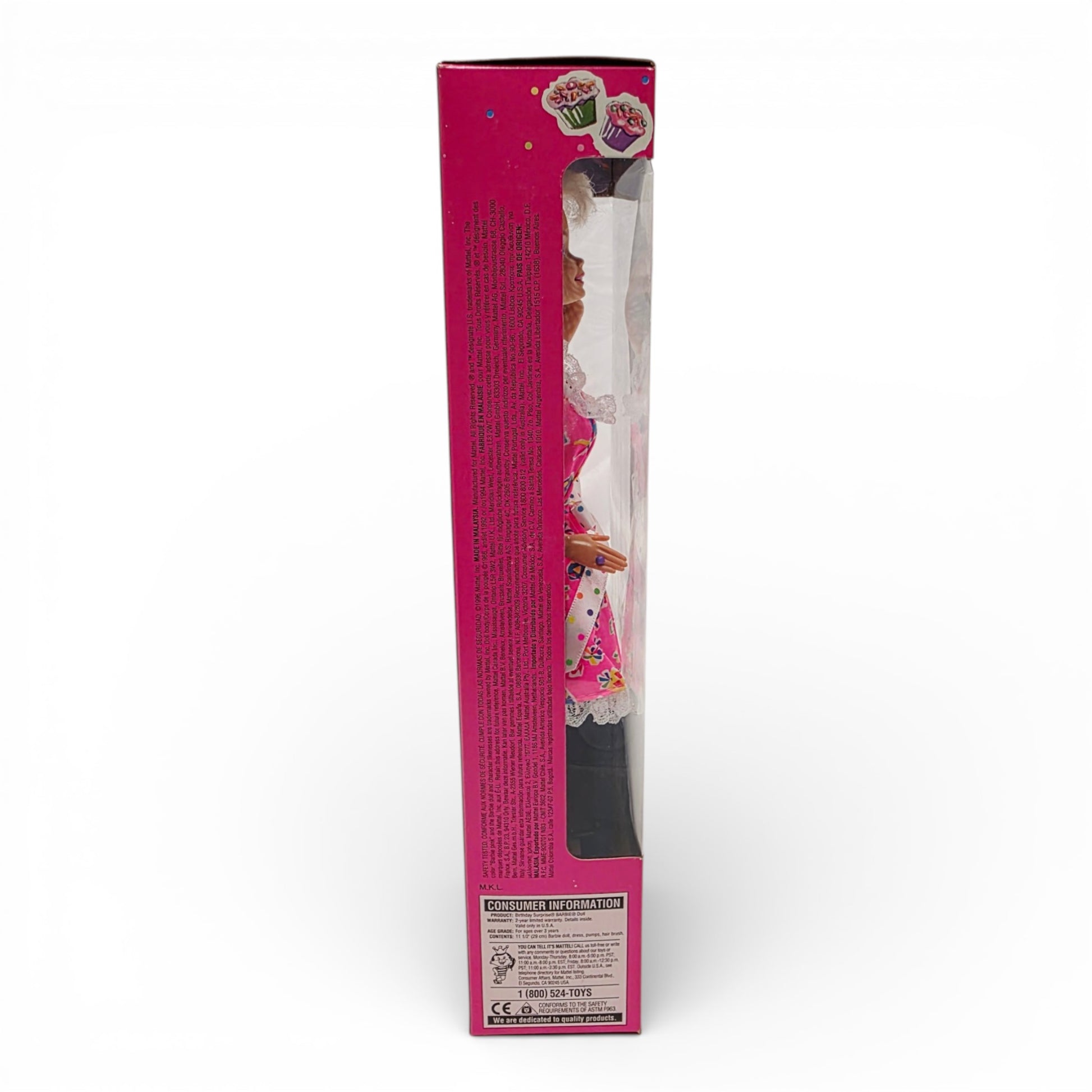 1996 Barbie Birthday Surprise doll — Left side