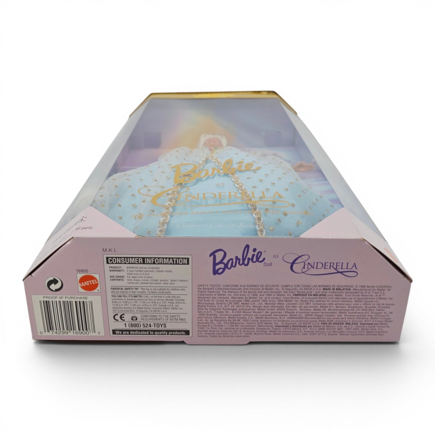 1996 Barbie Children's Collector Series Cinderella doll — Bottom view