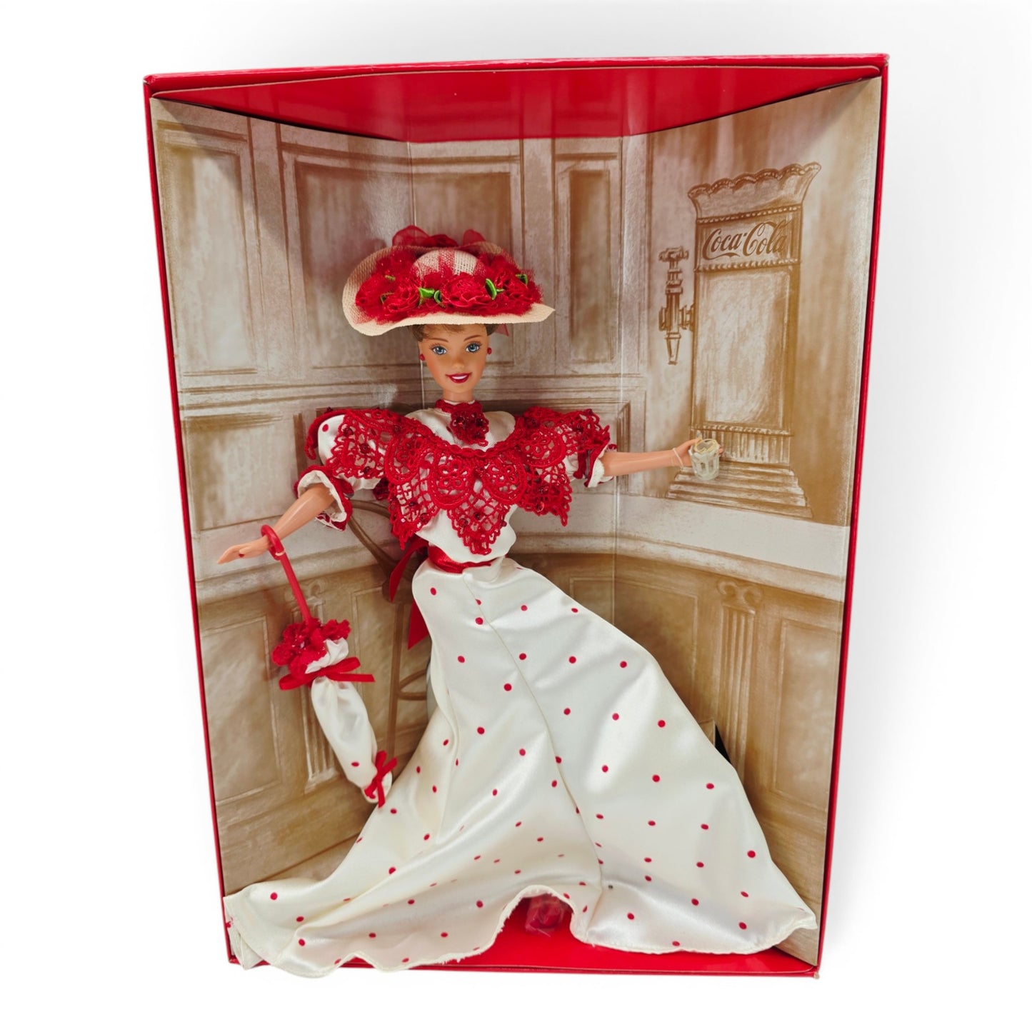 1996 Barbie Coca-Cola Soda Fountain Sweetheart doll — Close-up 1
