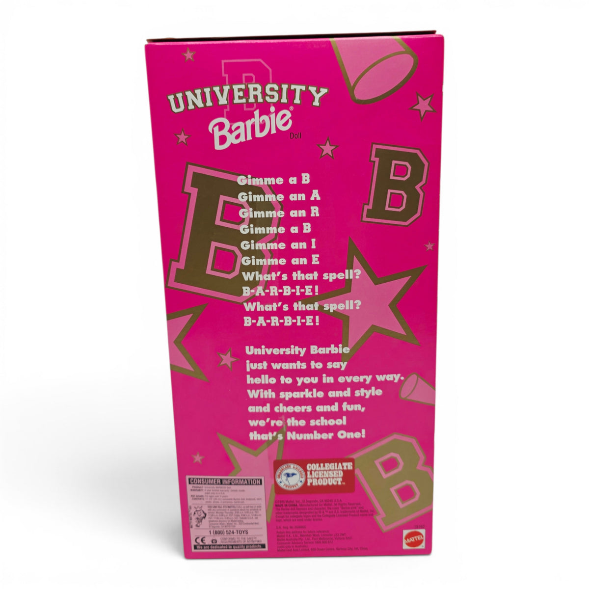 1996 Barbie University Barbie Arizona State Back view