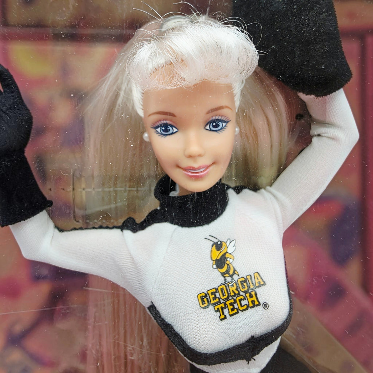 1996 Barbie University Barbie Georgia Tech Face view