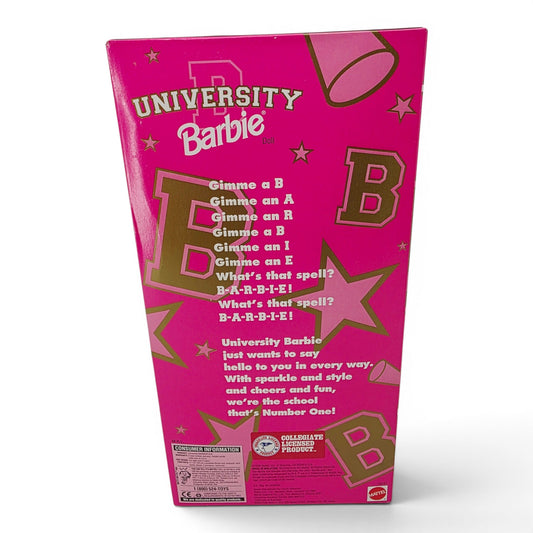 1996 Barbie University Barbie Northwestern University Barbie doll — Back view