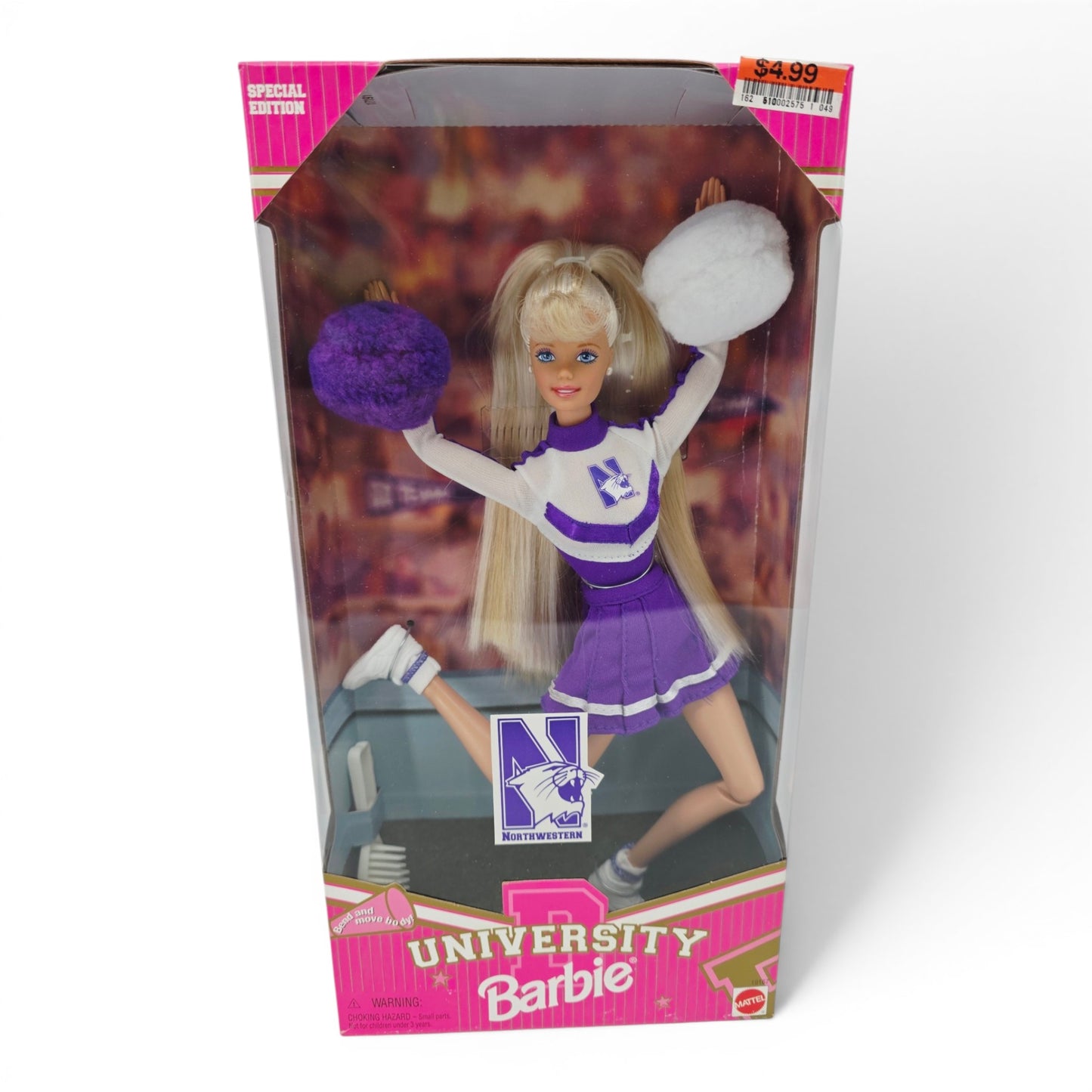 1996 Barbie University Barbie Northwestern University Barbie doll — Front view