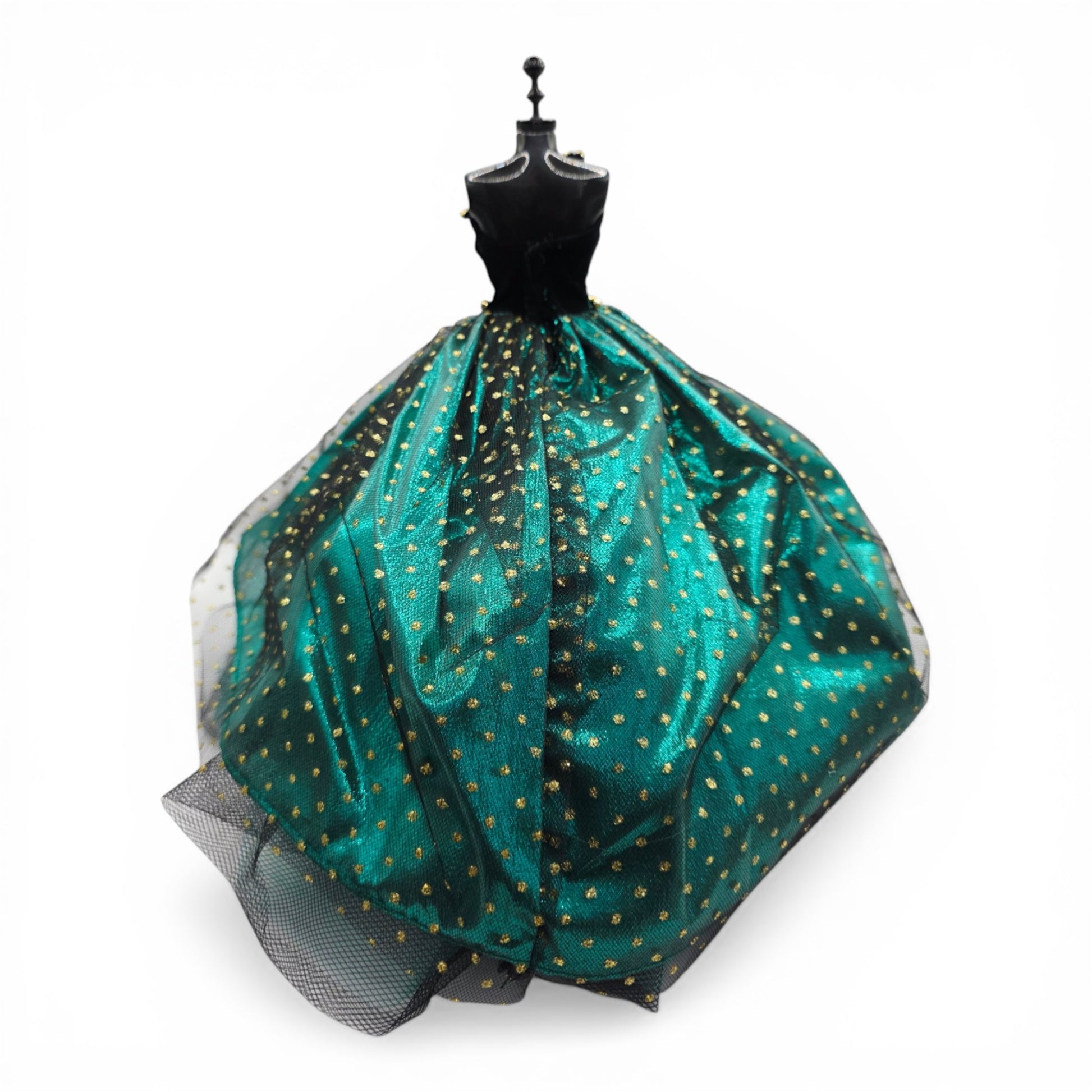 1996 Brass Key Designer Gown Collection Emerald Velvet & Fur Gown doll fashion — Close-up 1