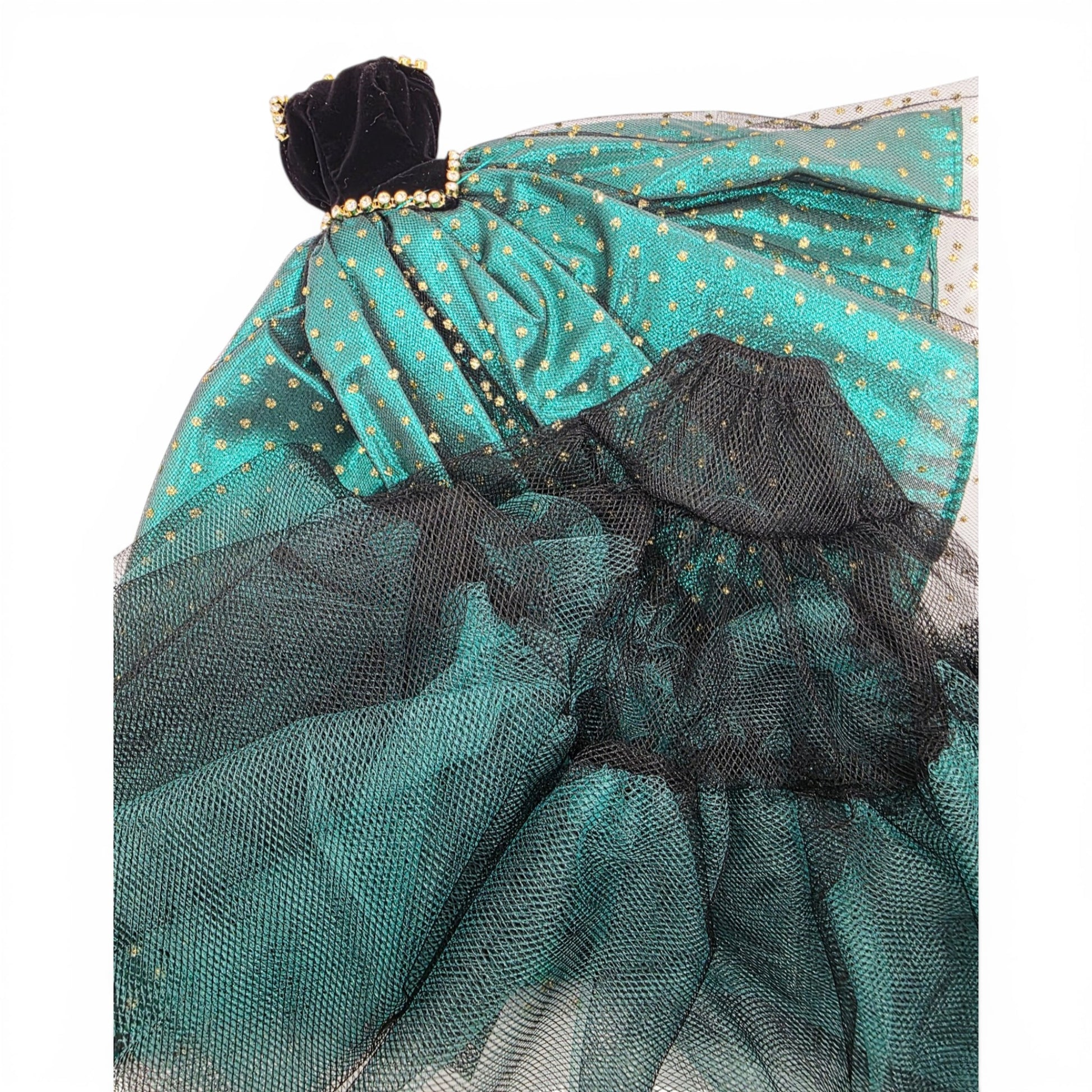 1996 Brass Key Designer Gown Collection Emerald Velvet & Fur Gown doll fashion — Close-up 3