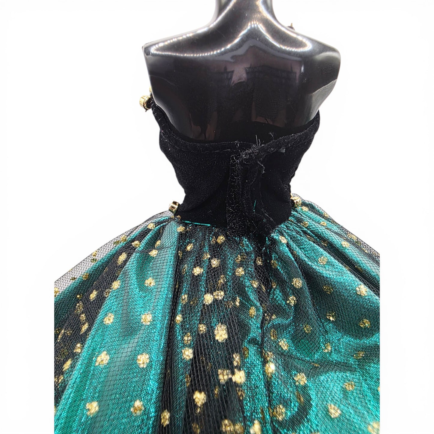1996 Brass Key Designer Gown Collection Emerald Velvet & Fur Gown doll fashion — Close-up 7