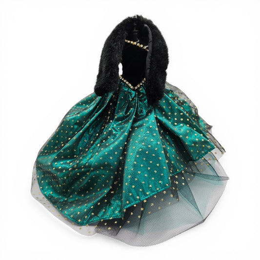 1996 Brass Key Designer Gown Collection Emerald Velvet & Fur Gown doll fashion — Front view