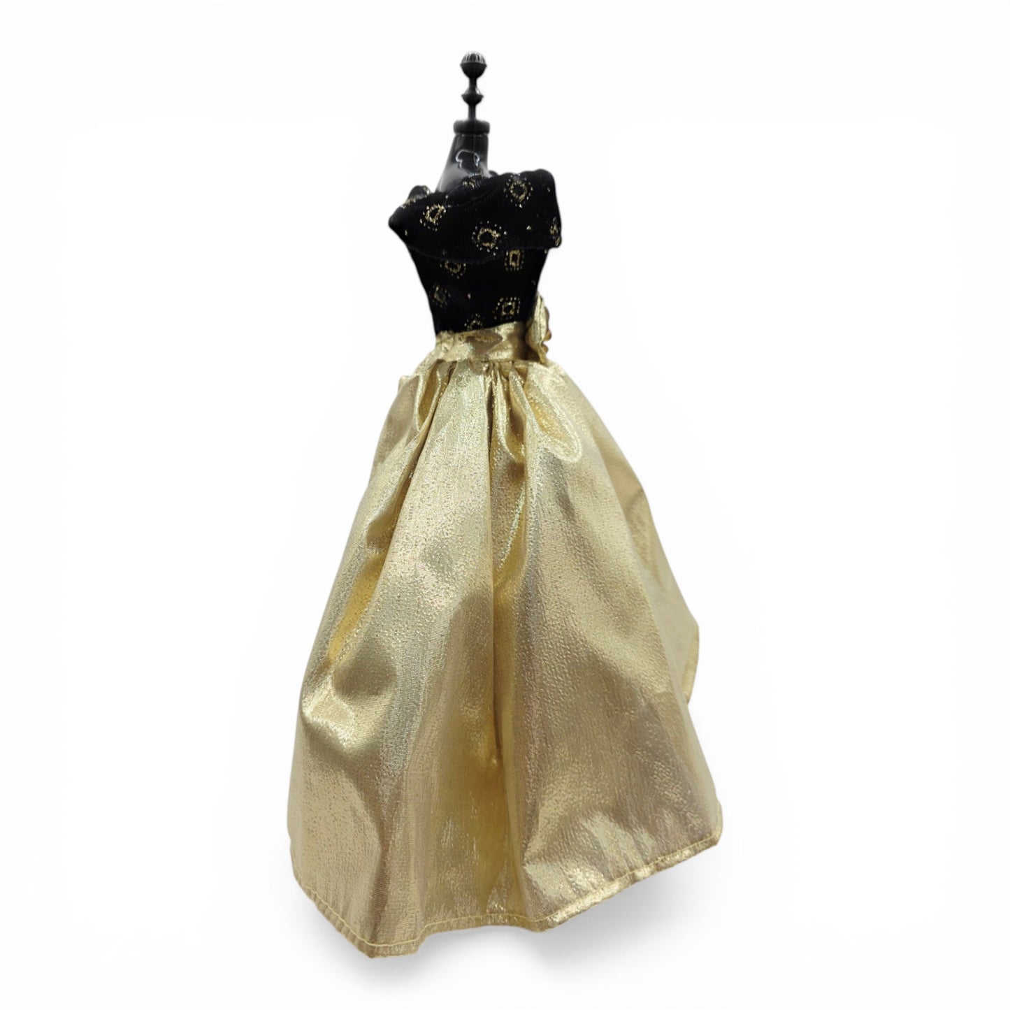 1996 Brass Key Designer Gown Collection Gold Lame & Black Velvet Gown doll fashion — Close-up 2