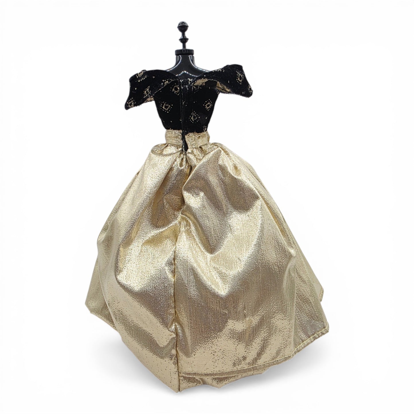 1996 Brass Key Designer Gown Collection Gold Lame & Black Velvet Gown doll fashion — Close-up 3