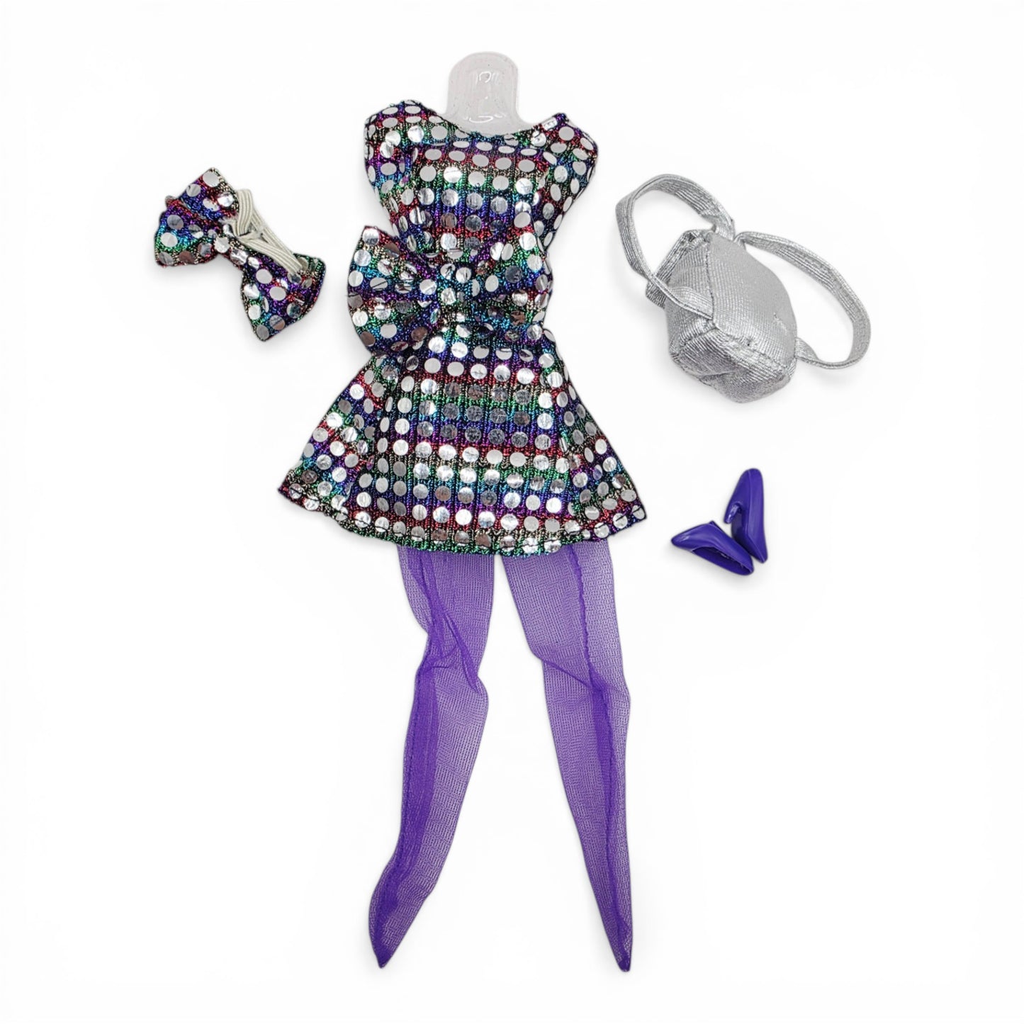 1996 Brass Key Designer Gown Collection Holographic Disco Dress & Leggings doll fashion — Front view