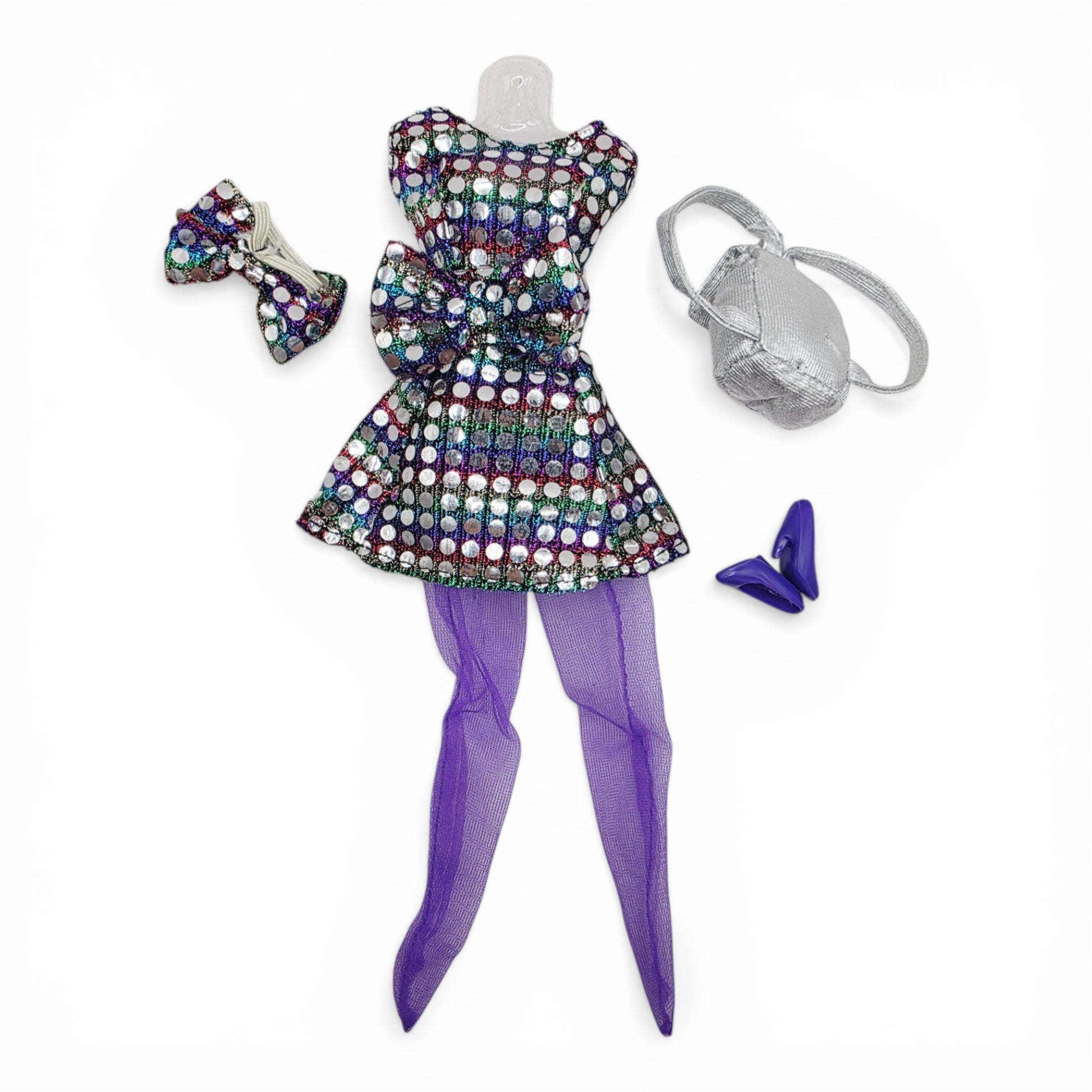 1996 Brass Key Designer Gown Collection Holographic Disco Dress & Leggings doll fashion — Front view