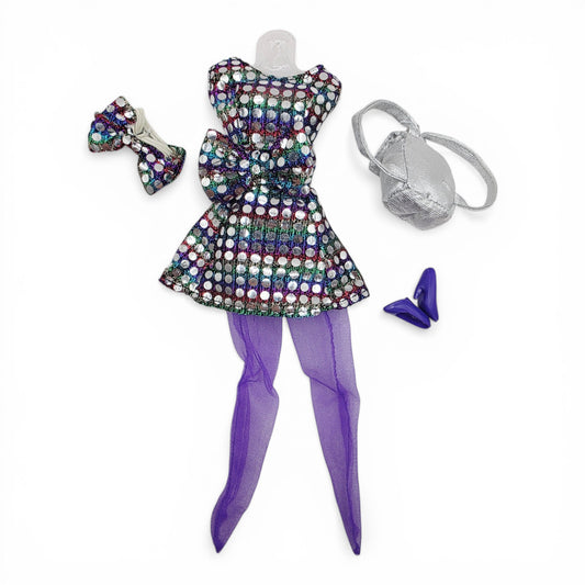 1996 Brass Key Designer Gown Collection Holographic Disco Dress & Leggings doll fashion — Front view