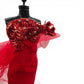 1996 – Brass Key – Designer Gown Collection – Red Velvet, Sequin & Organza Gown – New, No Box