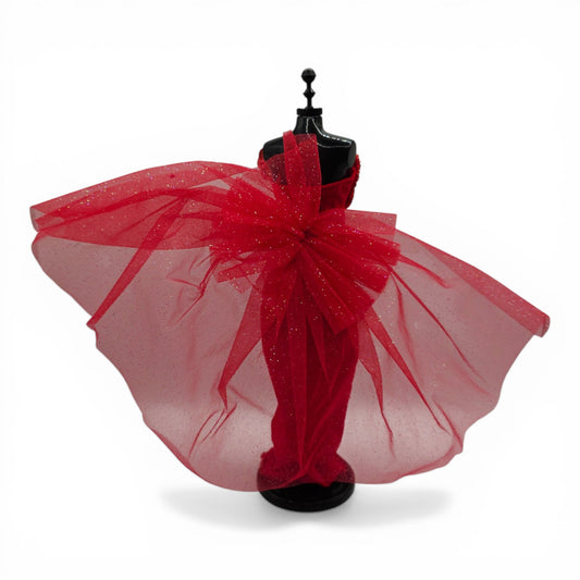 1996 – Brass Key – Designer Gown Collection – Red Velvet, Sequin & Organza Gown – New, No Box