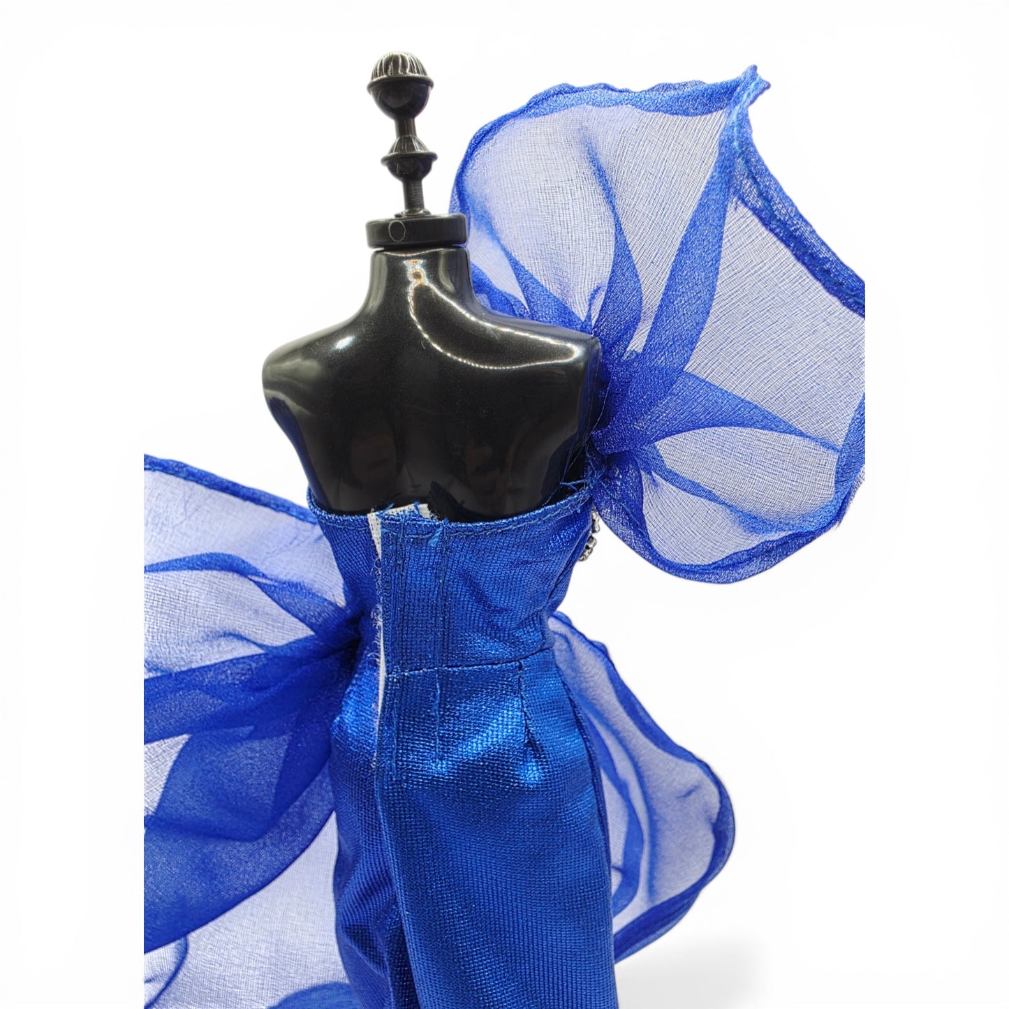 1996 Brass Key Designer Gown Collection Royal Blue Organza Sequin Gown doll fashion — Close-up 4
