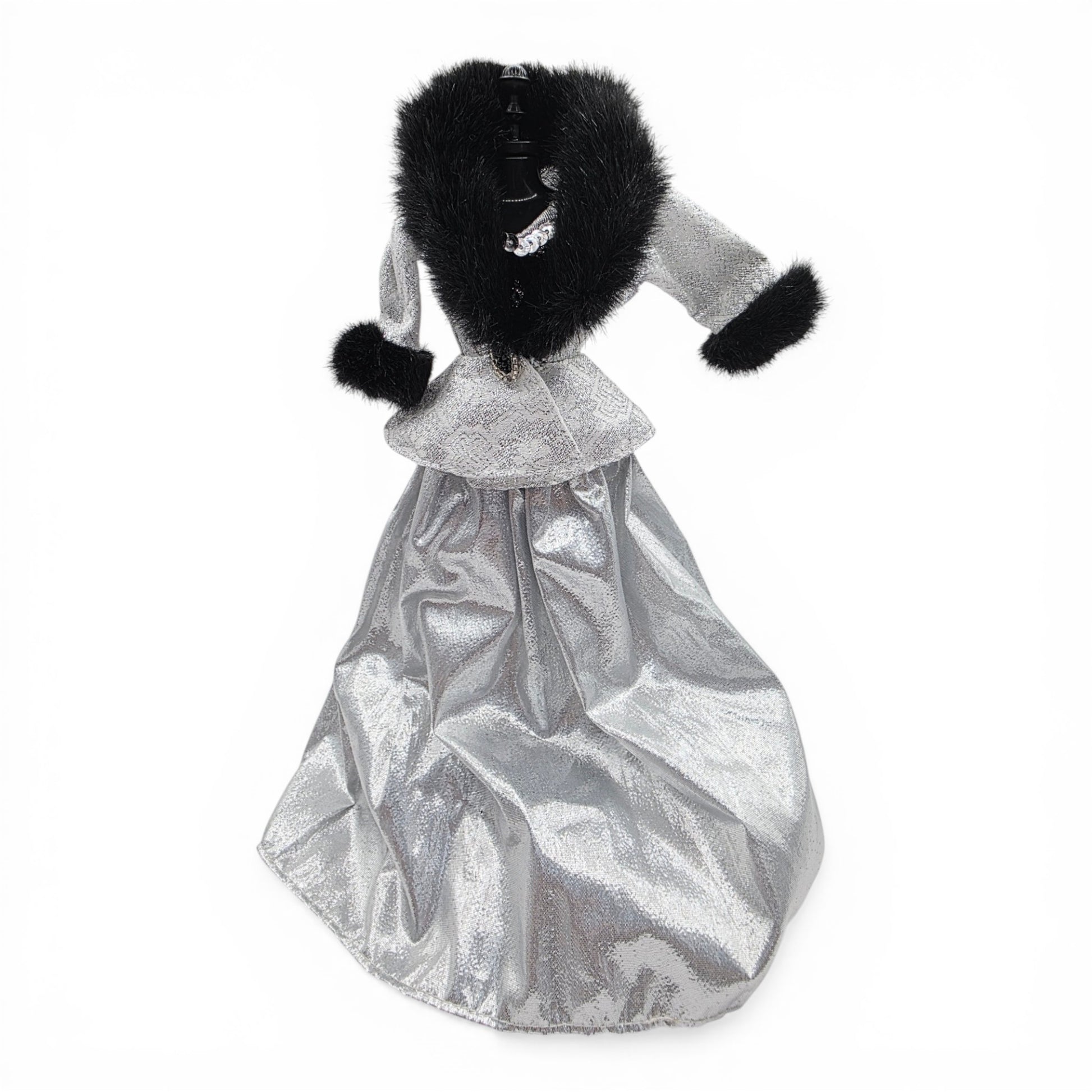 1996 Brass Key Designer Gown Collection Silver Brocade, Fur and Velvet Gown & Jacket doll fashion — Front view