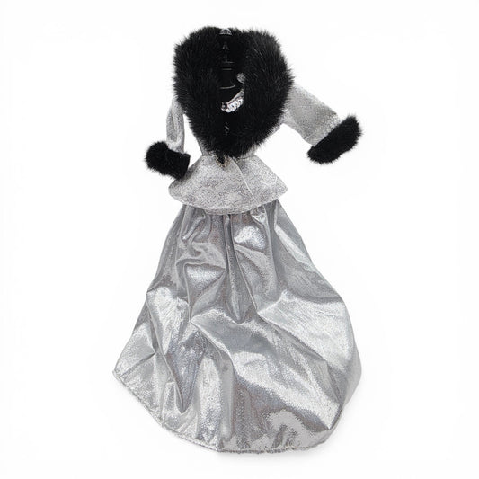 1996 Brass Key Designer Gown Collection Silver Brocade, Fur and Velvet Gown & Jacket doll fashion — Front view