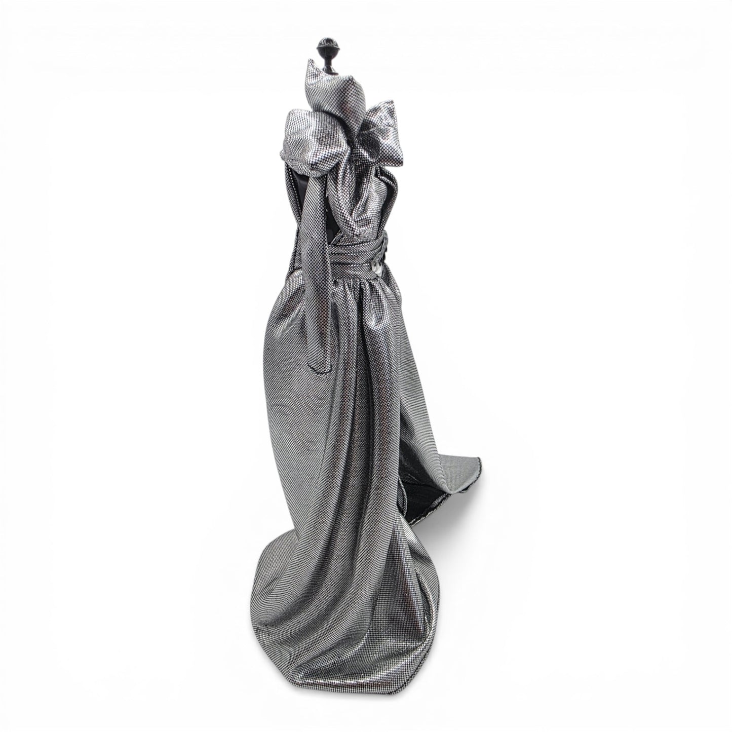 1996 Brass Key Designer Gown Collection Silver Sculptural Gown doll fashion — Left side