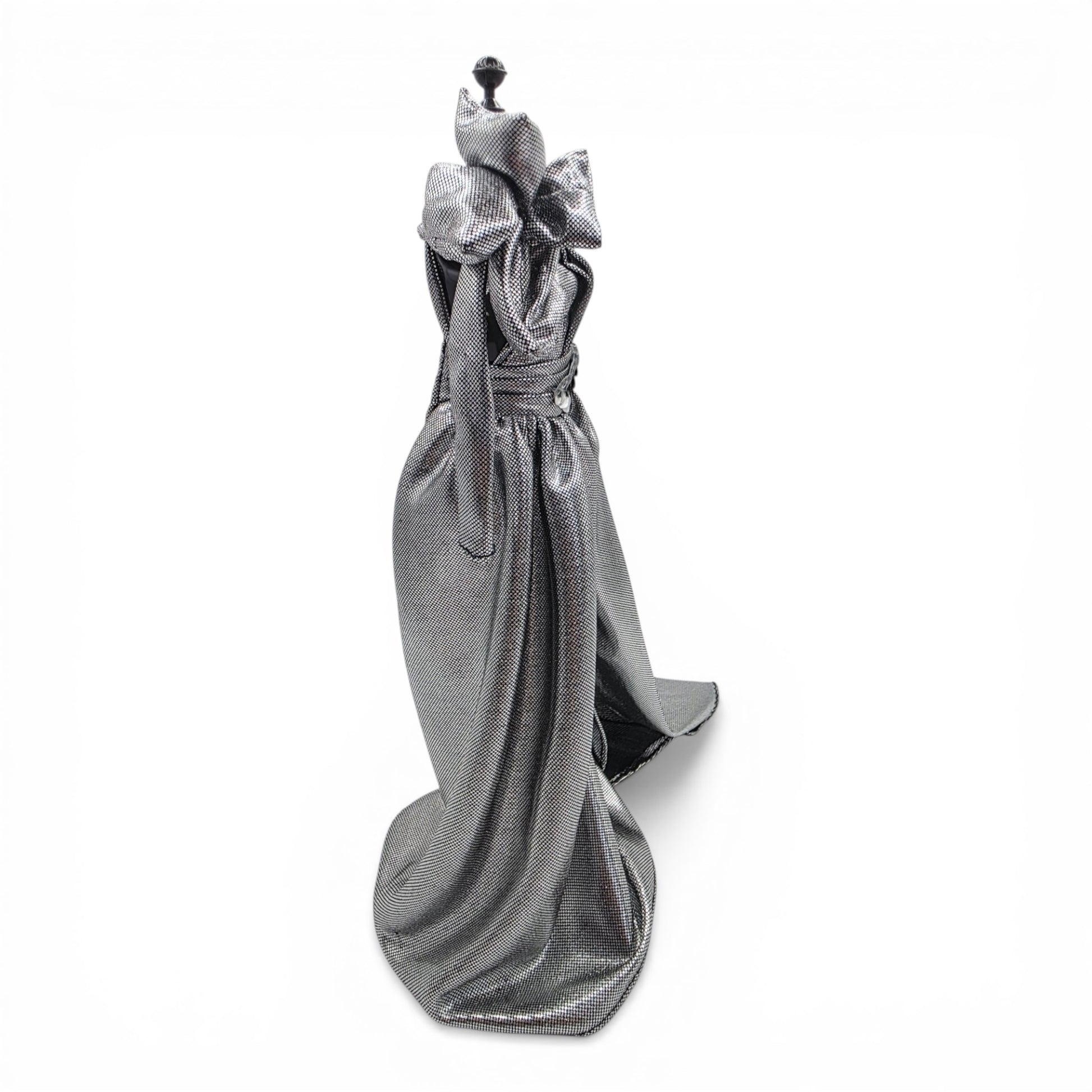 1996 Brass Key Designer Gown Collection Silver Sculptural Gown doll fashion — Left side