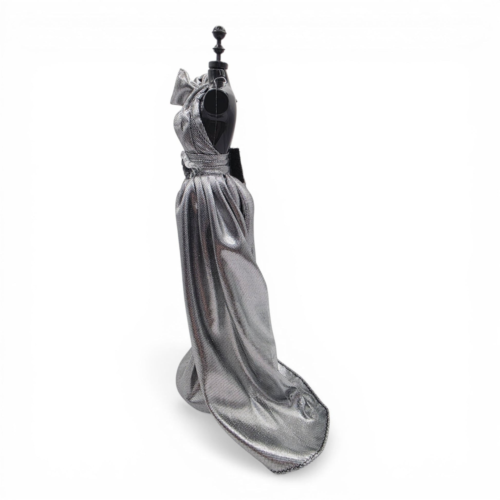 1996 Brass Key Designer Gown Collection Silver Sculptural Gown doll fashion — Right side