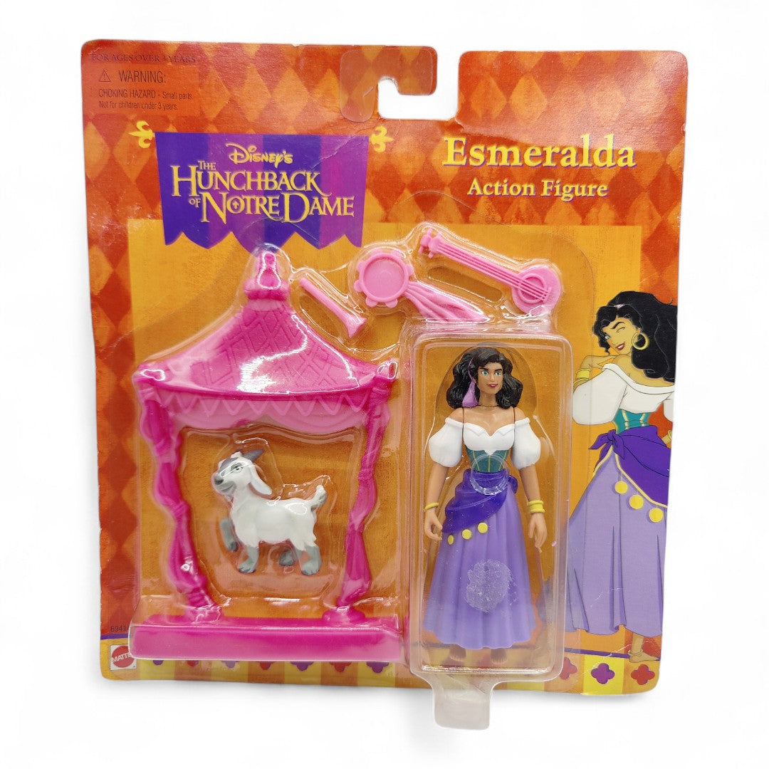 Vintage 1990s action figure playset. Hunchback of Notre Dame. Esmeralda & Djali. Mini Playset. Back view.
