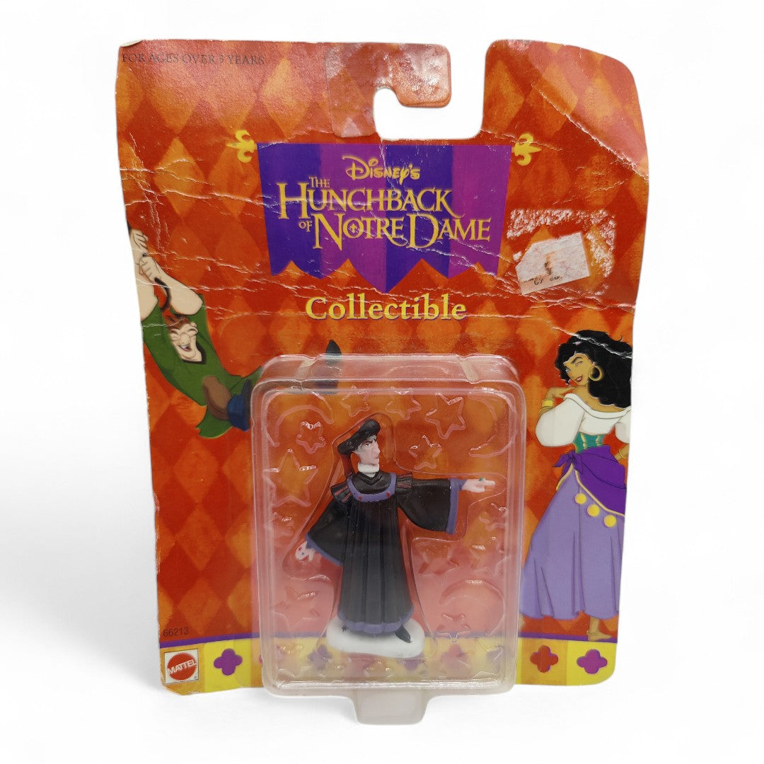 Vintage 1990s mini pvc figure. Hunchback of Notre Dame. Judge Claude Frollo. 2" Figure. Back view.