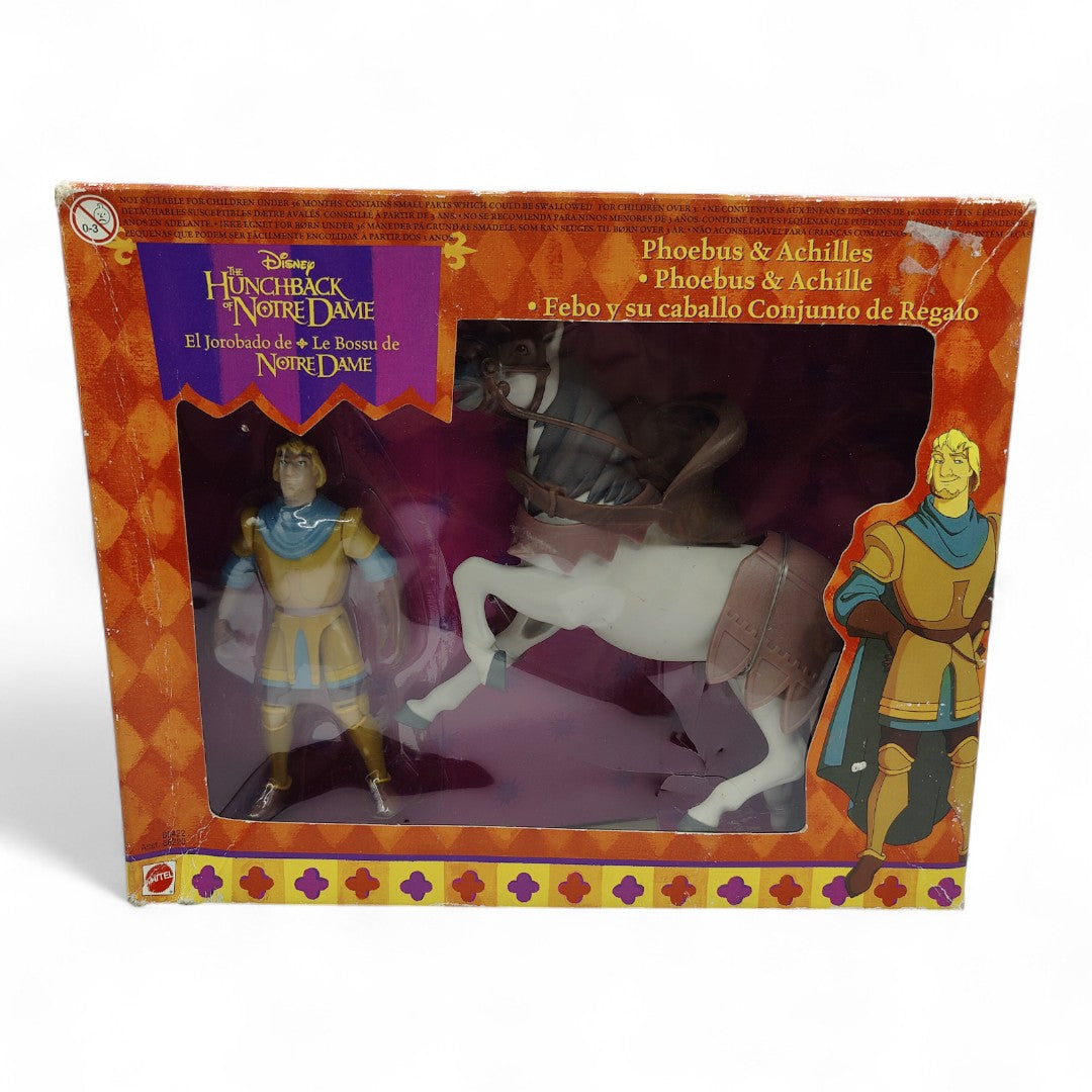 Vintage 1990s action figure playset. Hunchback of Notre Dame. Phoebus & Achilles. Mini Playset. Back view.