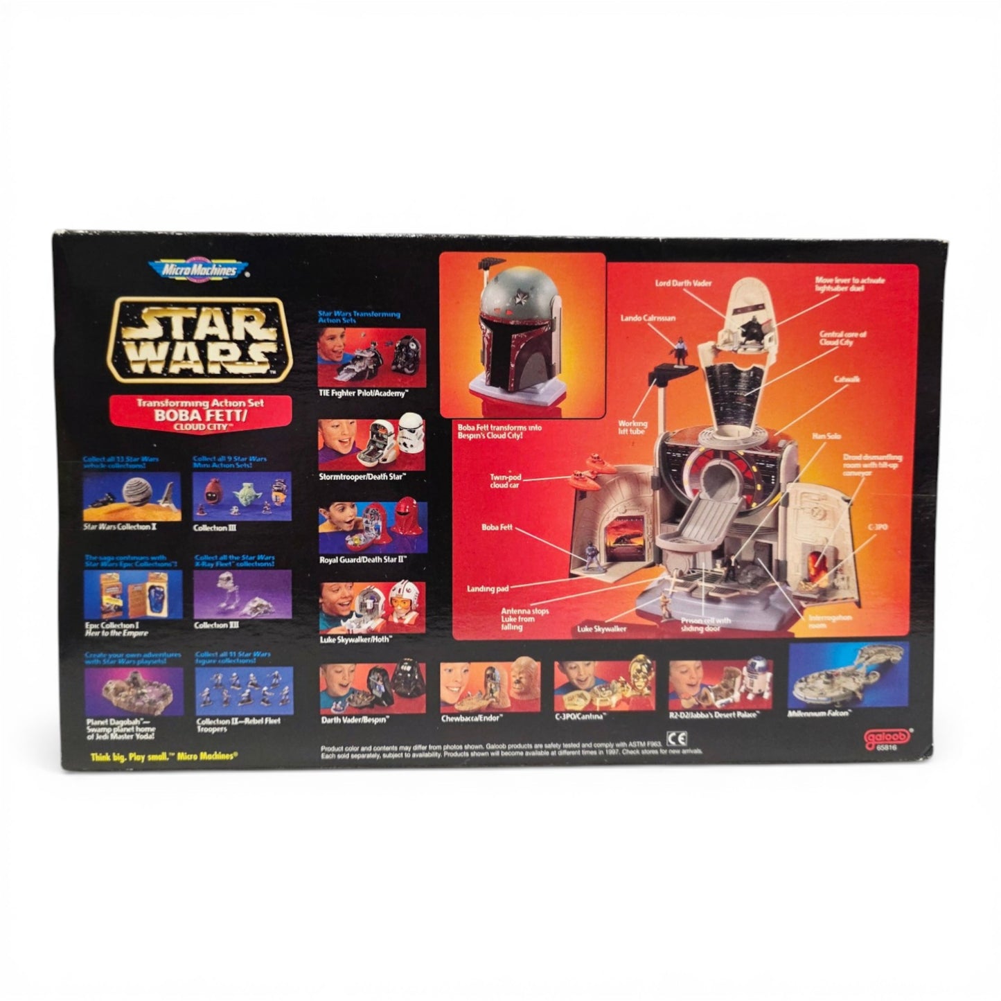 1996 Star Wars Micro Machines Boba Fett Cloud City action figure playset — Back view