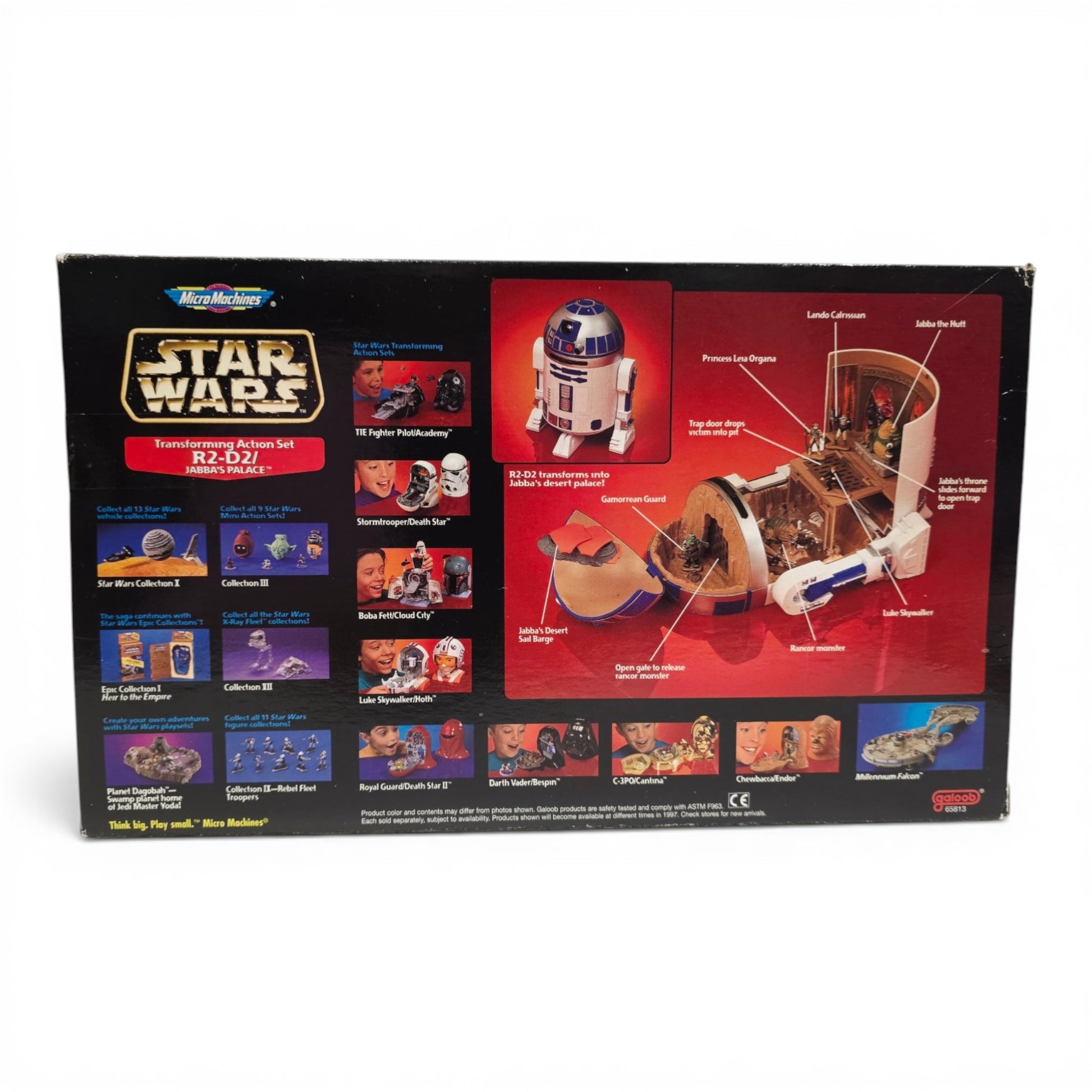 1996 Star Wars Micro Machines Jabba's Palace action figure playset — Back view