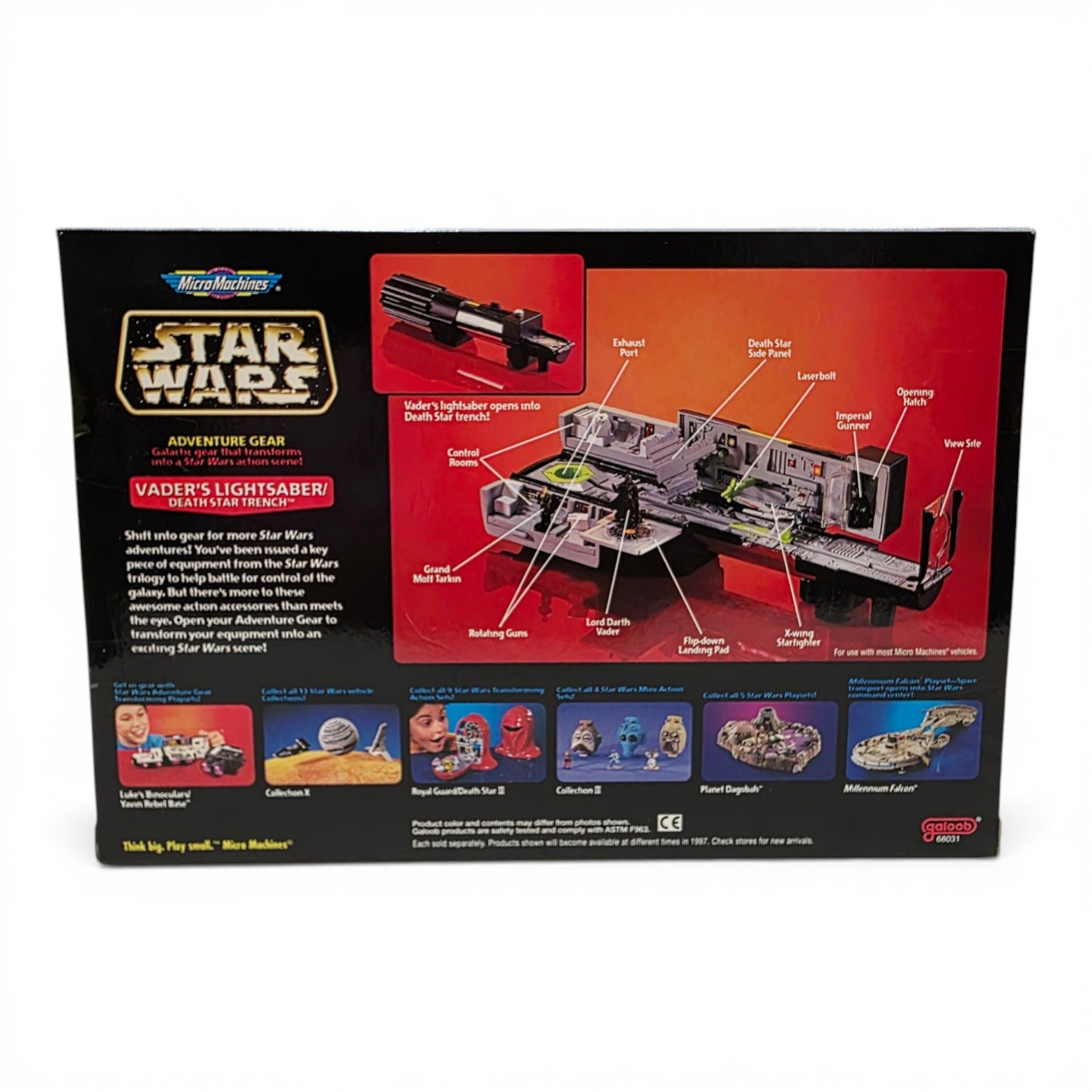 1996 Star Wars Micro Machines Vader's Death Star Trench action figure playset — Back view