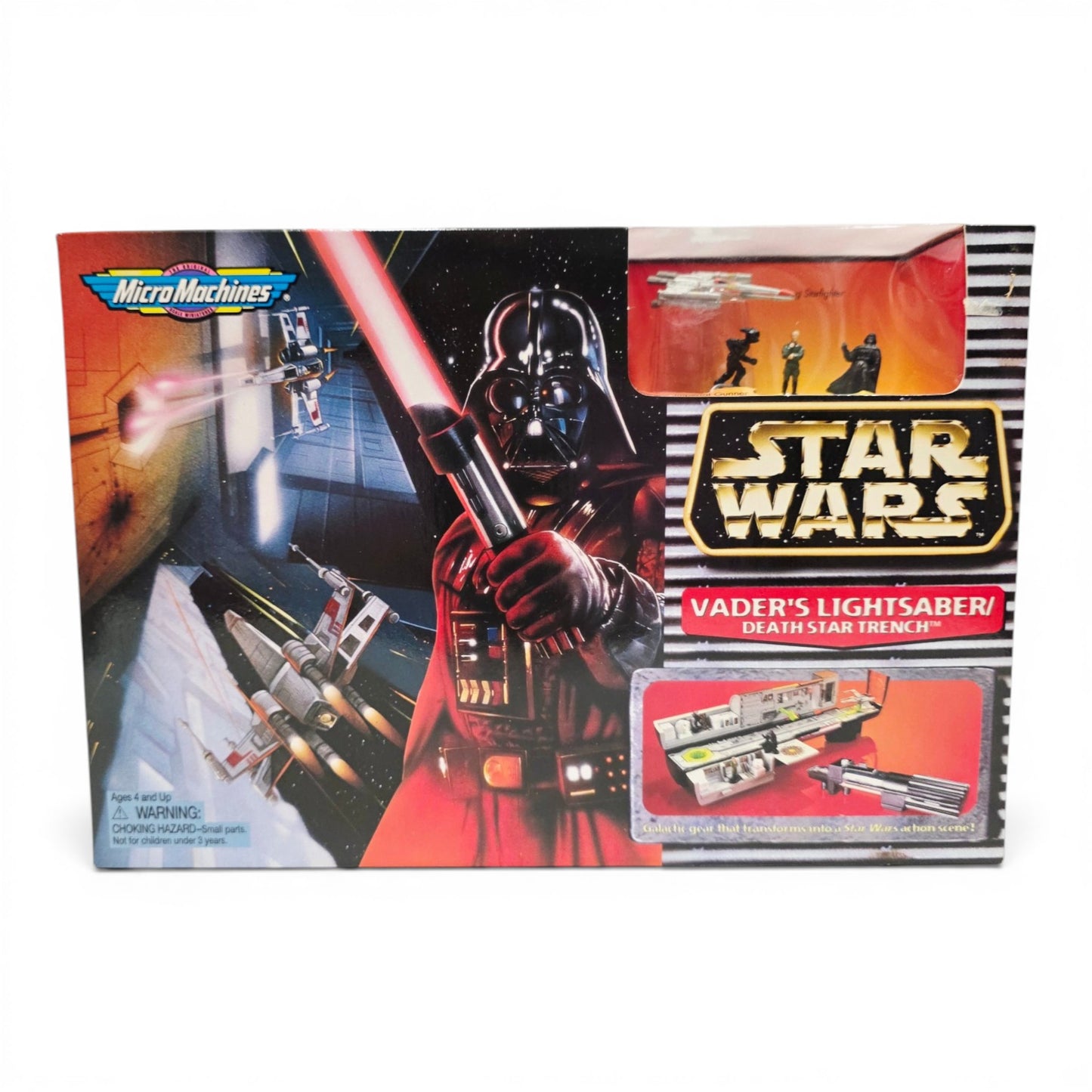 1996 Star Wars Micro Machines Vader's Death Star Trench action figure playset — Front view