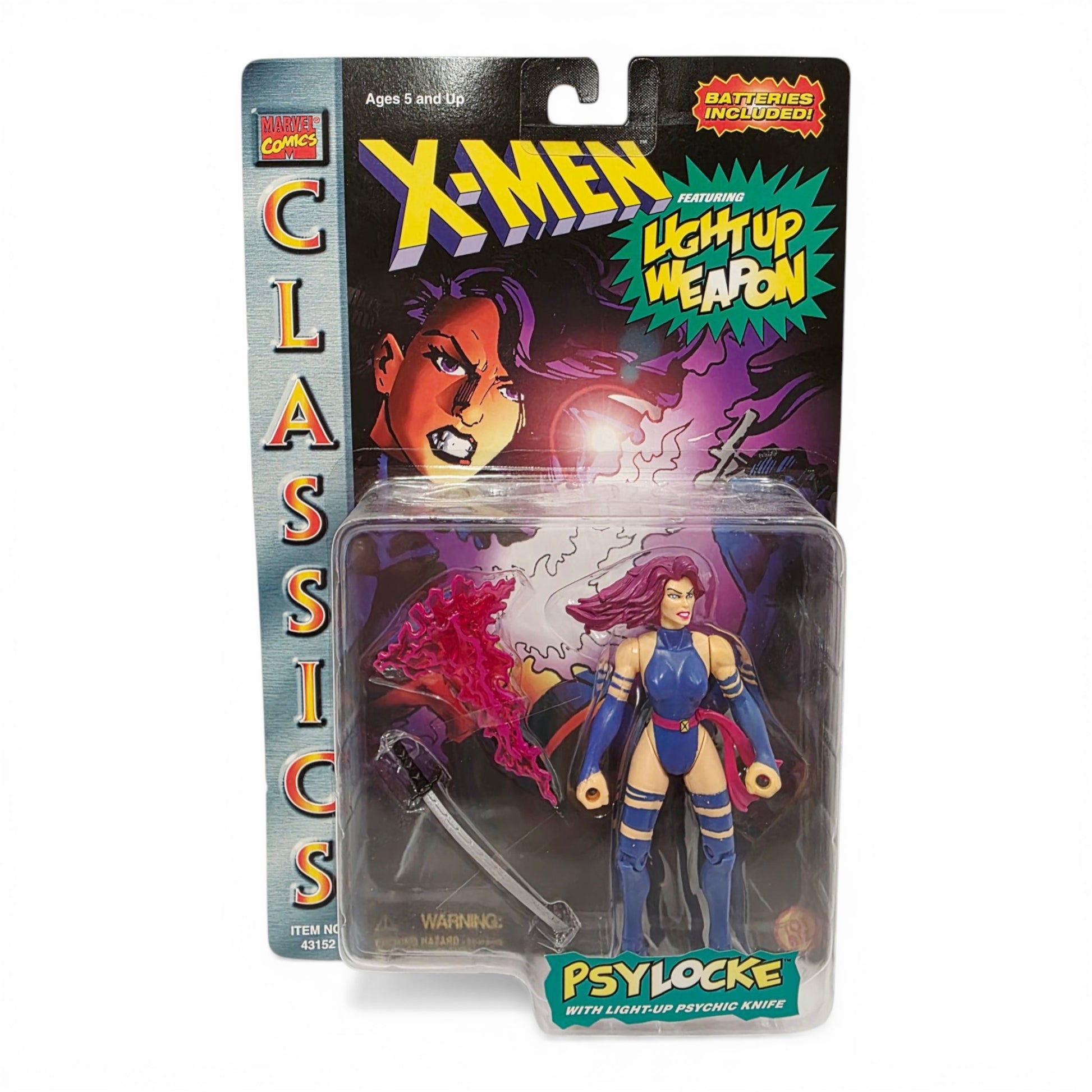 1996 X-Men X-Men Classics Psylocke action figure — Front view