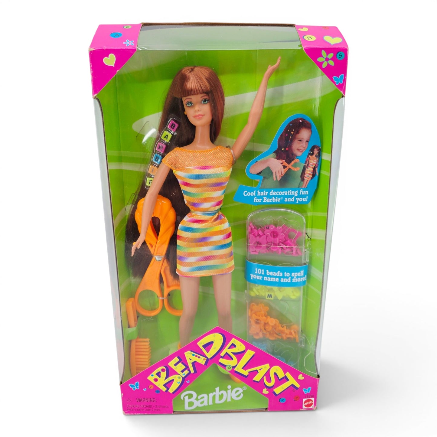 1997 Barbie Bead Blast Auburn Hair doll — Front view