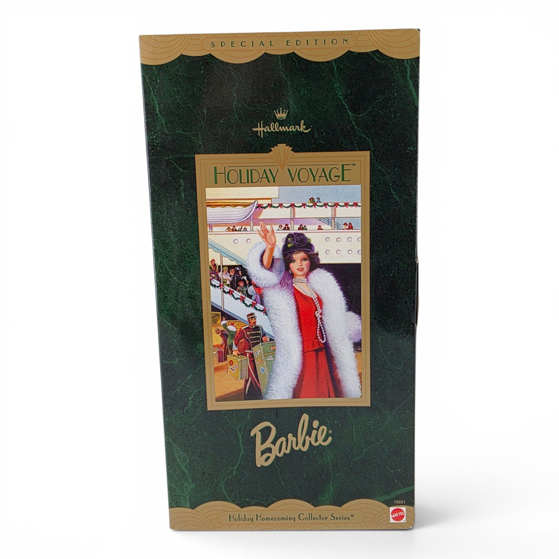 1997 Barbie Hallmark Holiday Homecoming Collector Series Holiday Voyage doll — Close-up 1