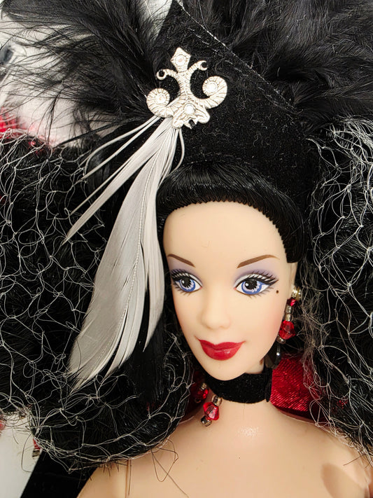 Vintage 1990s doll. Illusion Barbie. Masquerade Gala Collection. Face view.